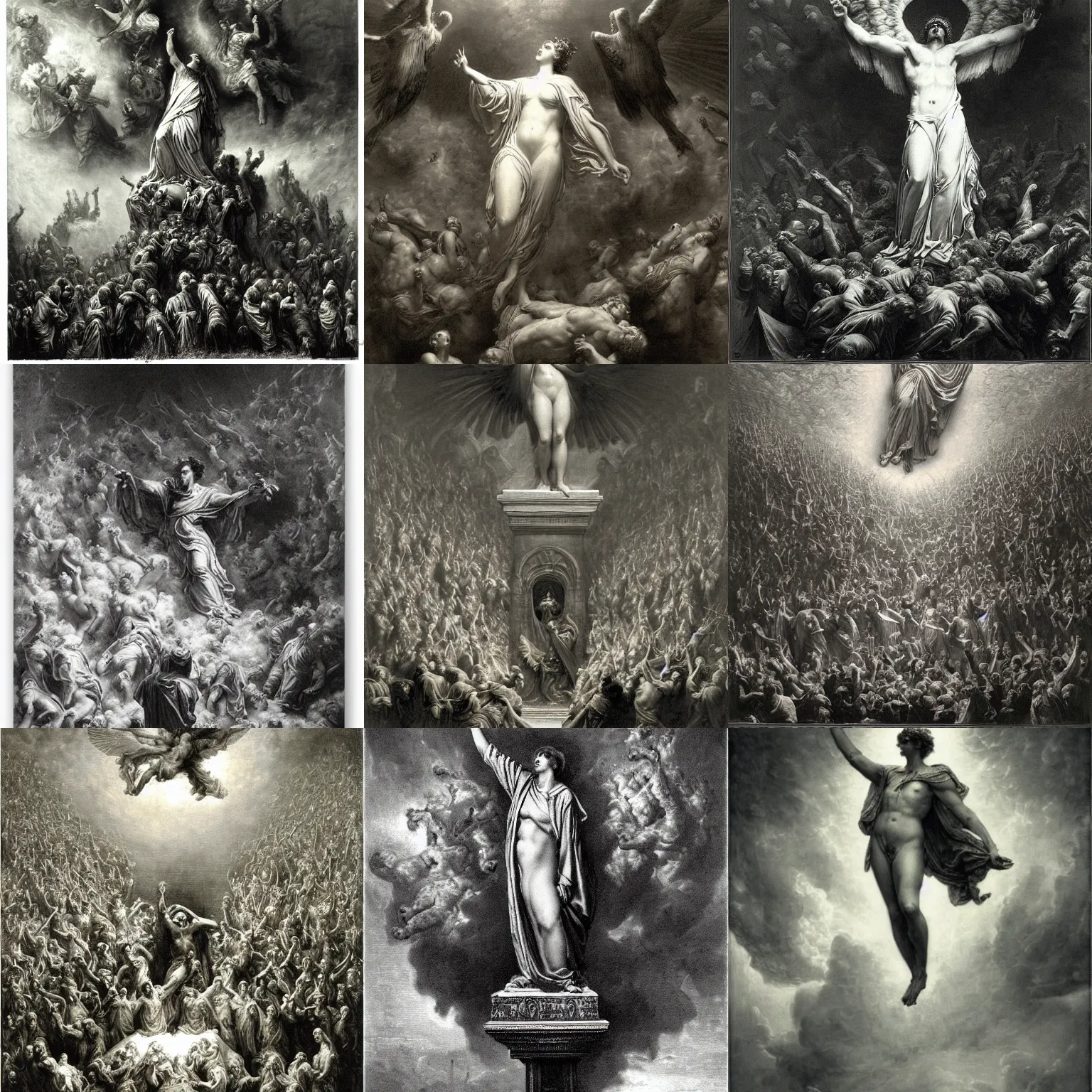 Prompt: the apotheosis of bernie samders by gustave dore