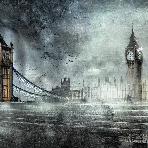 Image similar to of london a thousand years after the end of humanity artistic digital art