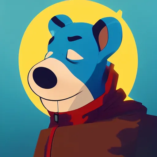 Image similar to face icon stylized minimalist danger mouse, loftis, cory behance hd by jesper ejsing, by rhads, makoto shinkai and lois van baarle, ilya kuvshinov, rossdraws global illumination