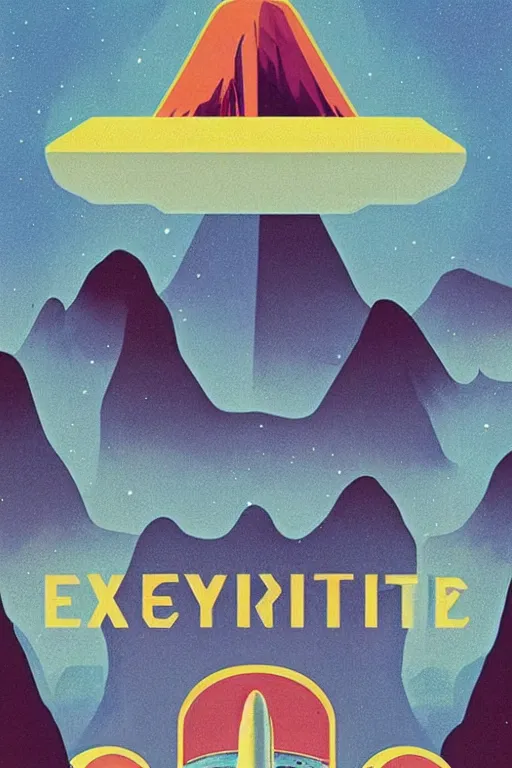 Prompt: 7 0 s travel poster for an extraterrestrial system destination