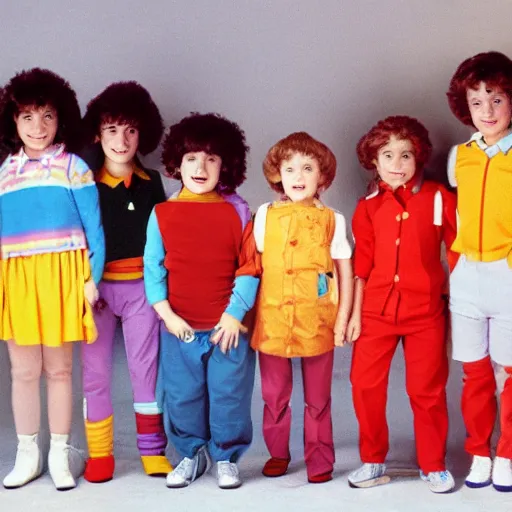 Image similar to still from1983 children's tv show about humans wearing digestive organs color