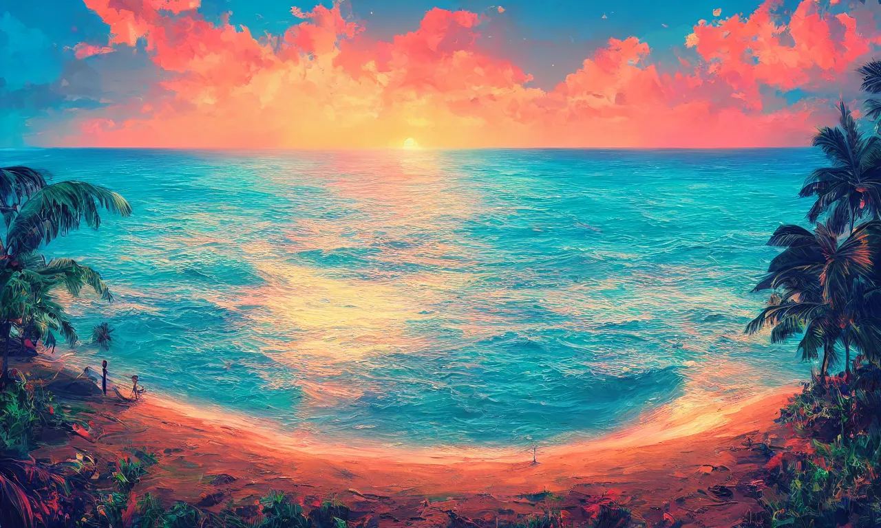 Image similar to paradise beach by alena aenami artworks in 4 k