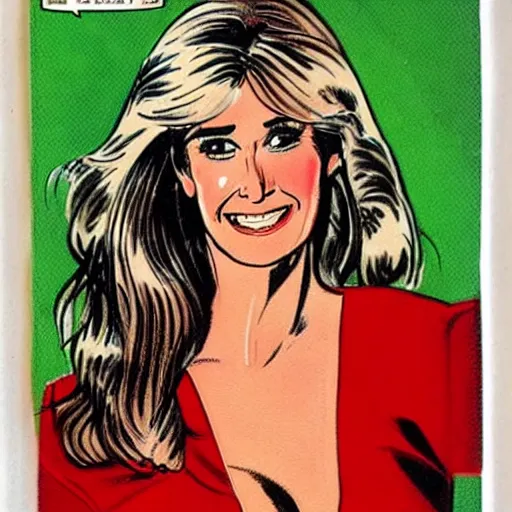 Image similar to a 1 9 8 0 s comic book painting of kim richards