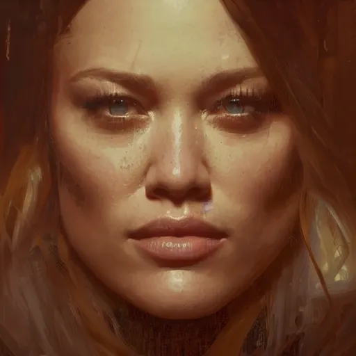 Image similar to hilary duff, hyperrealistic portrait, bladerunner street, art of elysium by jeremy mann and alphonse mucha, fantasy art, photo realistic, dynamic lighting, artstation, poster, volumetric lighting, very detailed face, 4 k, award winning