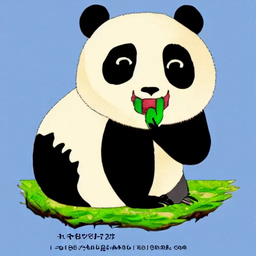 Image similar to a chibi panda bear, studio ghibli