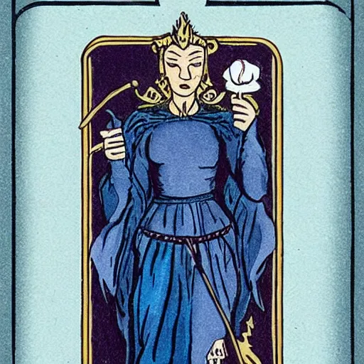 Image similar to tarot card featuring cate blanchett
