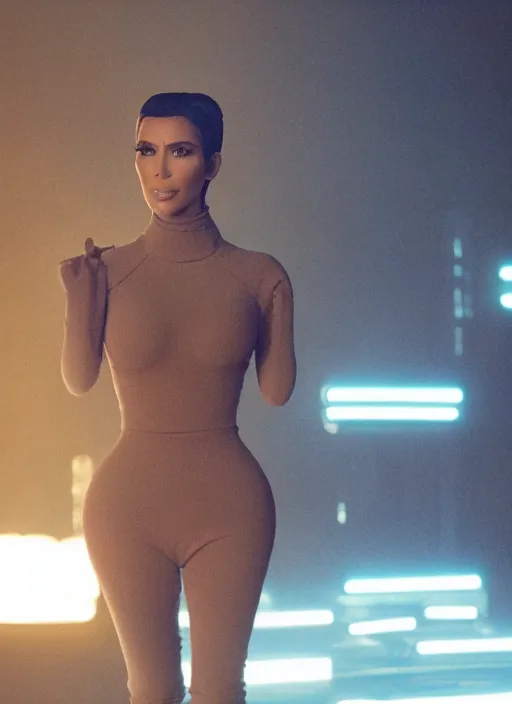 Image similar to film still of kim kardashian as Joi in Bladerunner 2049,