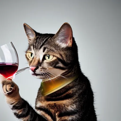 Image similar to cat is drinking wine