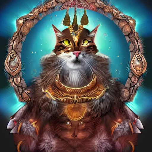 Prompt: god of cats, digital art