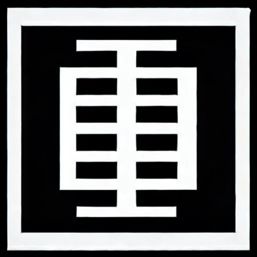 Image similar to minimal geometric logo by karl gerstner, monochrome, centered, symetrical, bordered