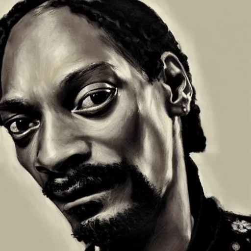 Image similar to a portrait of snoop dogg drawn by jeremy mann