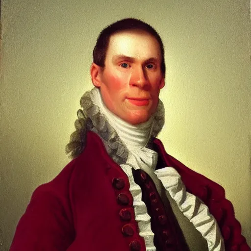 Image similar to An 18th century oil painting of Jerma985 in the mid-late 1700s, portrait of Jerma985, grainy, realistic, very realistic, hyperrealistic, highly detailed, very detailed, extremely detailed, very neat, very epic, very cool, detailed, trending on artstation