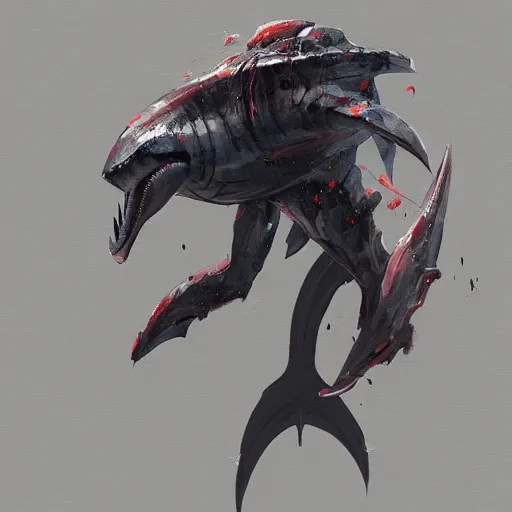 Prompt: concept art by jama jurabaev, brush stroke, robotic dolphin, scifi, trending on artstation, high quality, extremely detailed