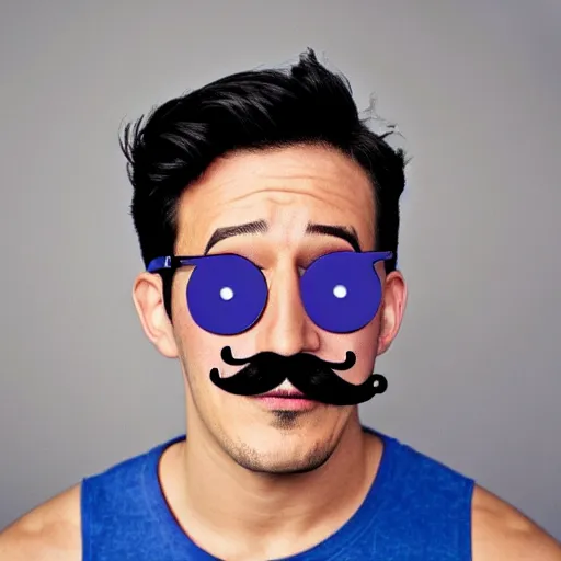 Prompt: markiplier blue mustache