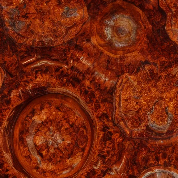 Image similar to mahogany hardwood burl, fisheye lens, photo realistic, 8k, highly detailed,