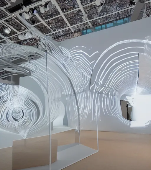 Image similar to x - ray architecture installation, art exhibition, biennale, museum, vr lens, virtual