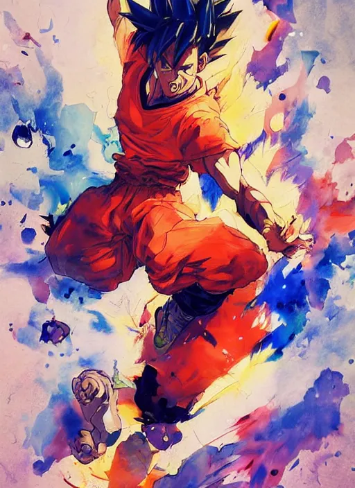 Image similar to semi reallistic gouache gesture painting, by yoshitaka amano, by ruan jia, by Conrad roset, by dofus online artists, detailed anime 3d render of neymar as goku, Neymar soccer player transformed on Super Saiyan, Neymar jr, portrait, cgsociety, artstation, rococo mechanical, Digital reality, sf5 ink style, dieselpunk atmosphere, gesture drawn