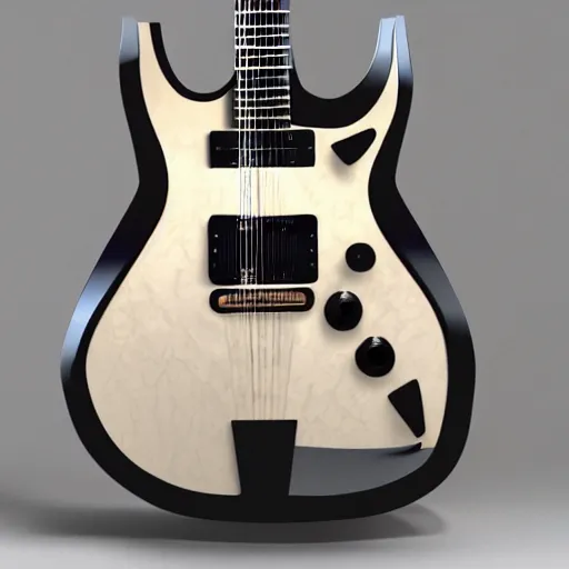 Prompt: a guitar designed by daim - 4