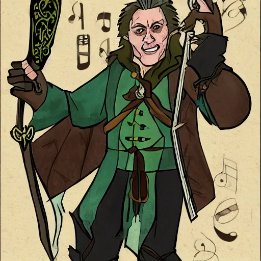 Prompt: How to be a Half-Orc Bard in D&D, by Christopher Walken.