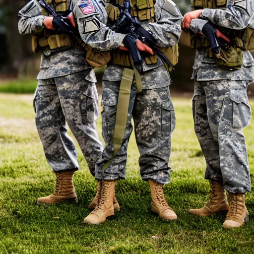 Image similar to a group of fox animals dressed in modern american military soldier uniforms, special ops, 8 5 mm f / 1. 4