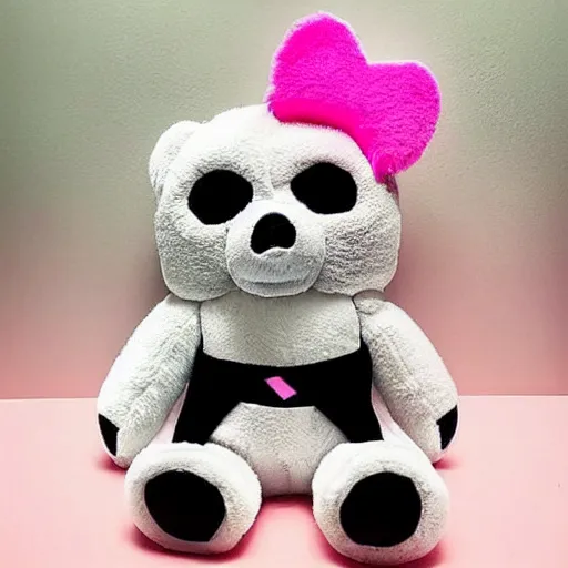 Image similar to a beautiful photo of a pink plushy darth vader teddy bear, trending on instagram