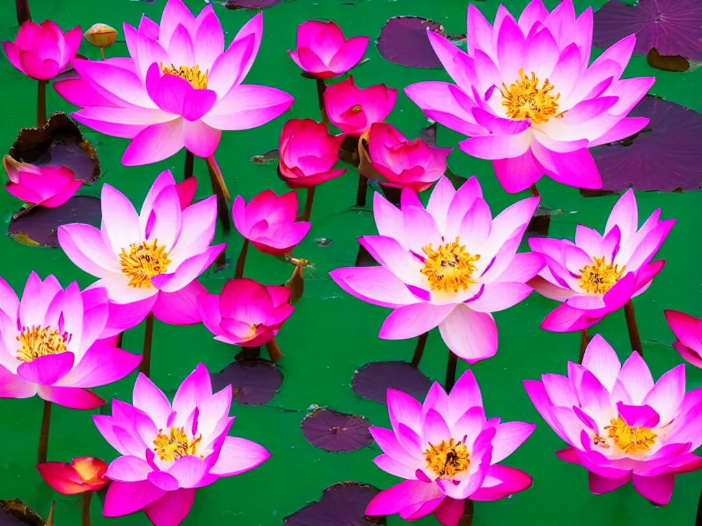 Image similar to double exposure flowers, lotus, cosmos