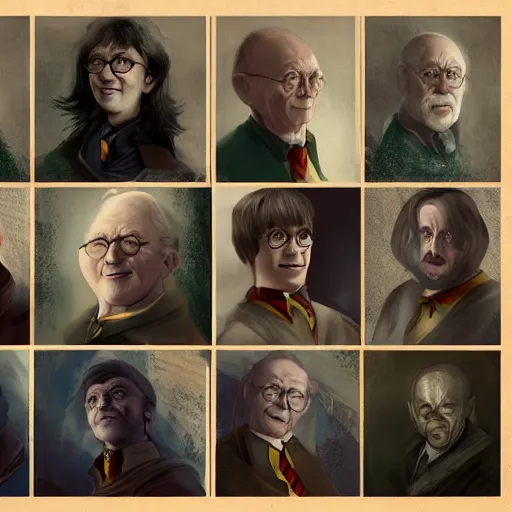 Image similar to a portrait of old harry potter, trending on artstation