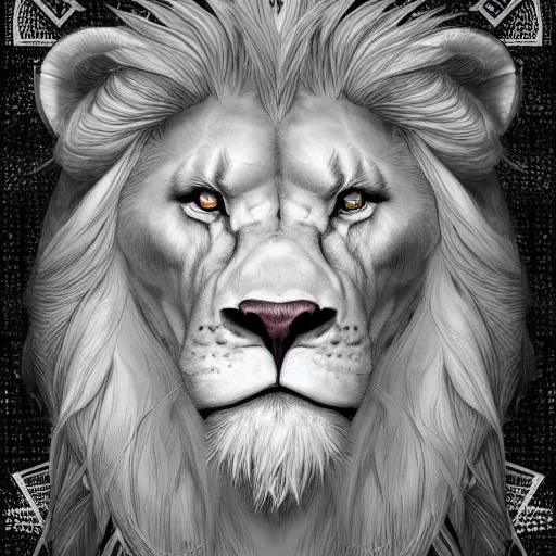 Prompt: aesthetic portrait commission of a albino muscular and attractive anthro lion as a character wearing freemason outfit, hyperdetailed. Character design by charlie bowater, ross tran, artgerm, and makoto shinkai, detailed, inked, western comic book movie poster concept art, award winning painting