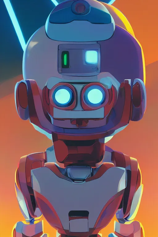 Image similar to metabots medabots medarotto medarot robot minimalist comics helmet mask neon cybereye, behance hd by jesper ejsing, by rhads, makoto shinkai and lois van baarle, ilya kuvshinov, rossdraws global illumination ray tracing hdr radiating a glowing aura