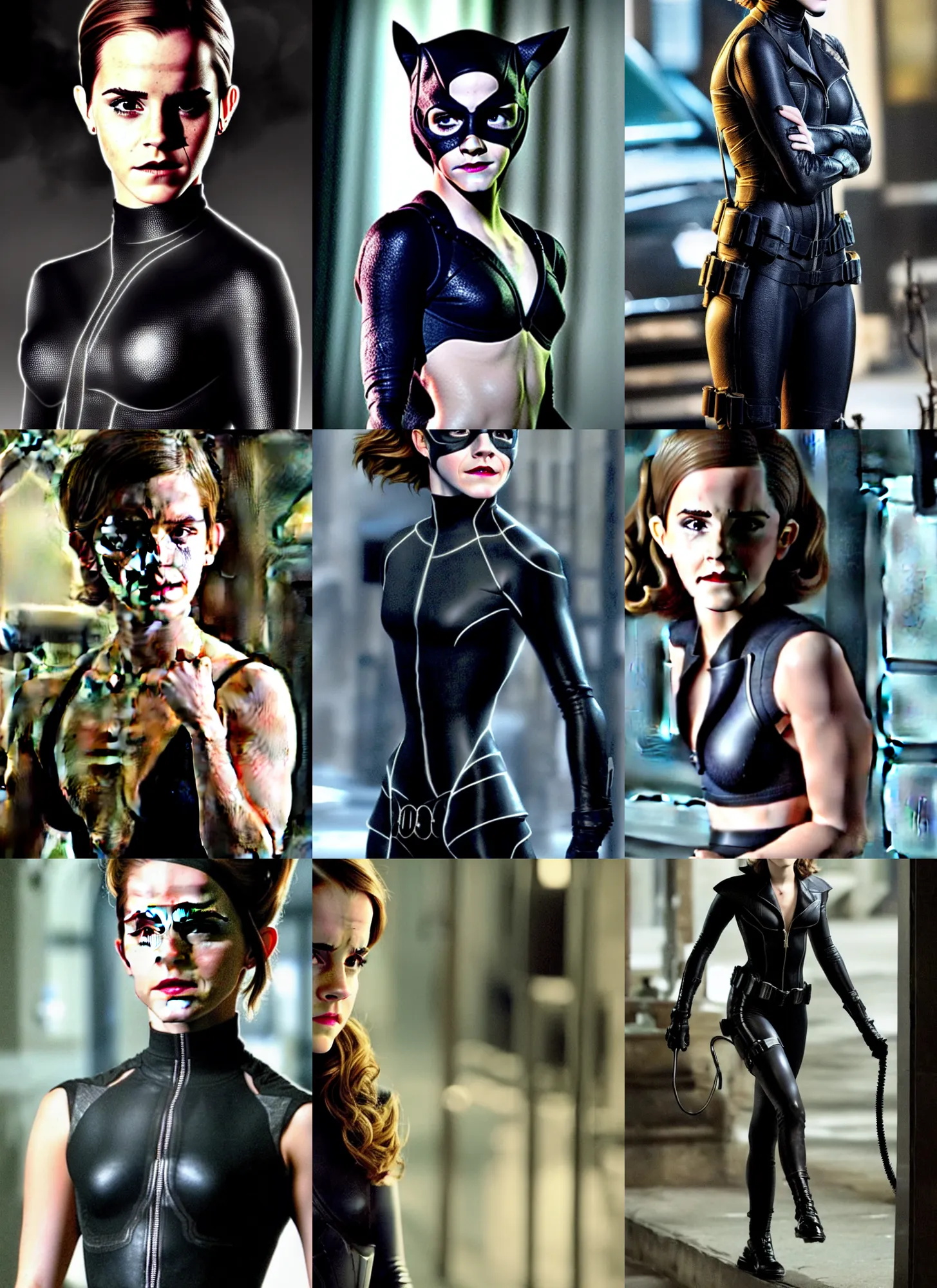 Prompt: a movie still emma watson!!!!! as catwoman in the style of petter hegre, sharp details