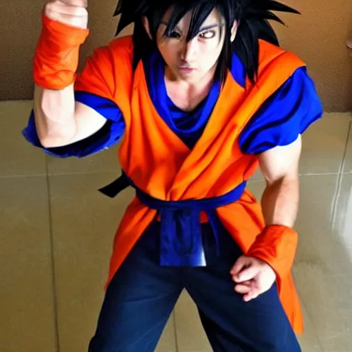 Prompt: cosplay as goku