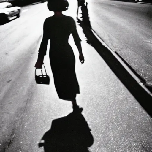 Image similar to photo of a woman in a dress by vivian maier. professional photography.