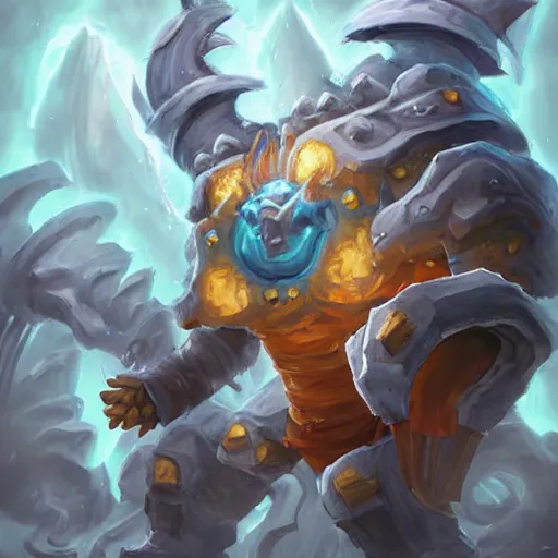 Prompt: air elemental giant golem, air and tornado theme, hearthstone art style, epic fantasy card game art