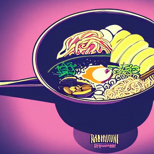 Prompt: bowl of ramen in the style of a comic book