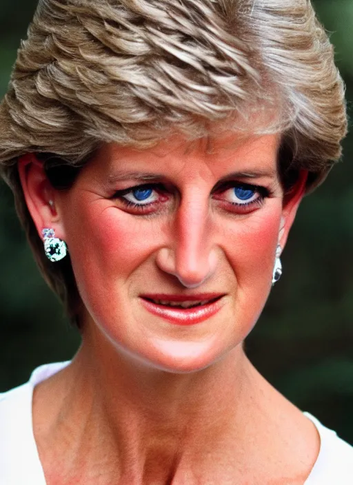 Image similar to DSLR photo portrait still of 61 year old age 61 Princess Diana at age 61!!!, 85mm f1.8