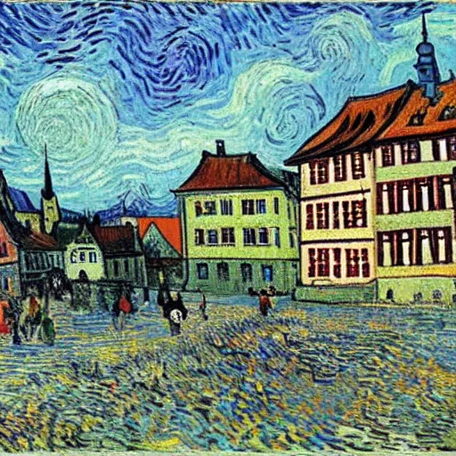 Image similar to Bamberg painted by Van Gogh