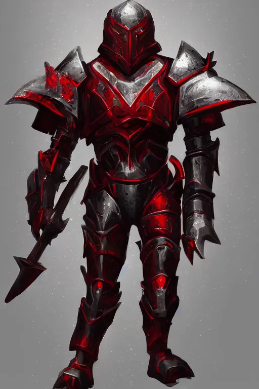 Image similar to knight armored in red, fantasy art, trending on artstation