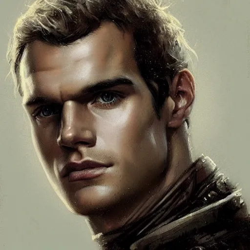 Prompt: “Portrait of Henry William Dalgliesh Cavill by Greg Rutkowski, he is about 20 years old, norwegian, short blond hair, young, manly, attractive, strong, older brother vibes, he is wearing futuristic military fatigues, highly detailed portrait, scifi, digital painting, artstation, concept art, smooth, sharp foccus ilustration, Artstation HQ”