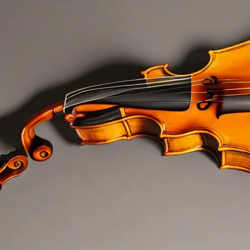 Prompt: the back side of the violin