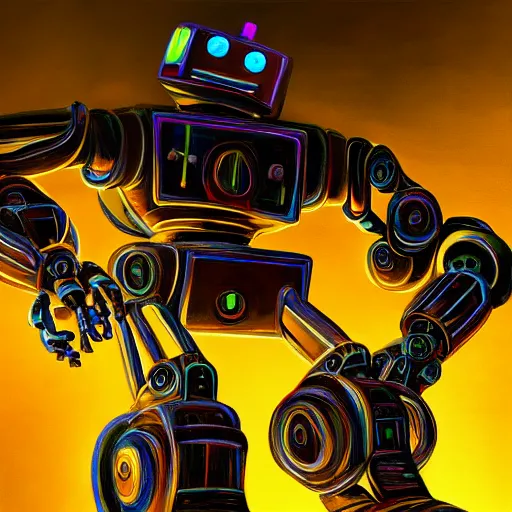 Prompt: photo of a robot painting, beautiful lighting, sharp, details, hyper-detailed, HD, HDR, 4K, 8K