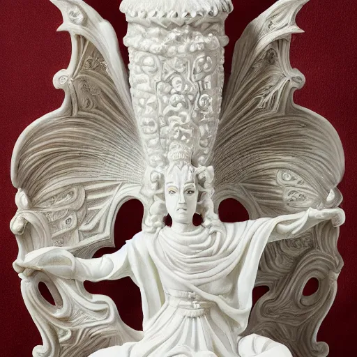 Prompt: a line of detailed white stone diamond dragon statures, oil paint, classic art, 1 3 century style, volume light