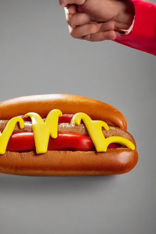 Image similar to mcdonalds hot dog hamburger, commercial photography