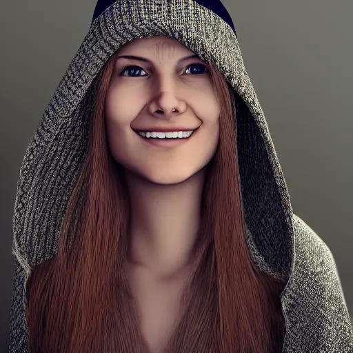 Image similar to a beautiful body portrait of a smiling woman by alexandra nataf, long hair, aged 2 5, swedish, wearing a travel hat, photo realistic, real life, photograph, 3 5 mm, octane render, trending on artstation