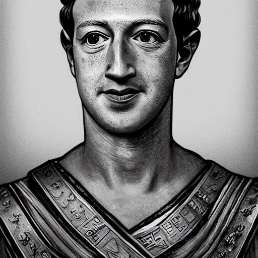 Image similar to Mark Zuckerberg as a greek emperor