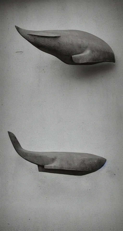 Image similar to a brutalist concrete whale sculpture, highly detailed, pentax photograph