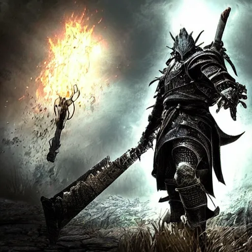 Prompt: “ hidetaka miyazaki as a dark souls boss with no armor ”