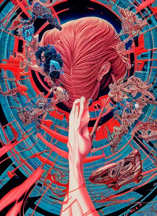 Image similar to akira, junji ito, tristan eaton, victo ngai, artgerm, rhads, ross draws, hyperrealism, intricate detailed