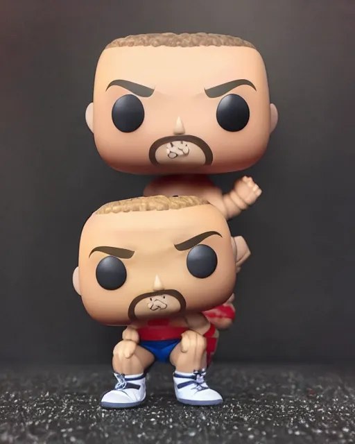 Image similar to Wrestler Funko Pop. Photographic, photography