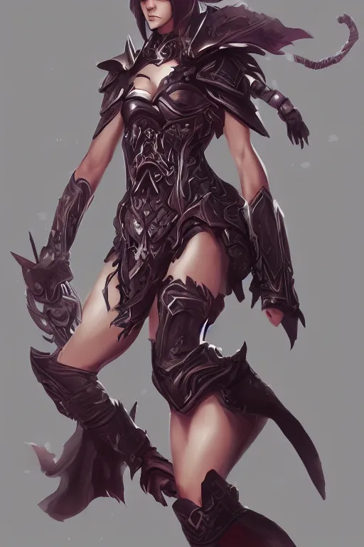 Prompt: female fantasy warrior in the style of Artgerm, WLOP, Rossdraws, trending on artstation