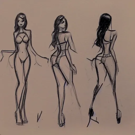 Image similar to milt kahl sketch of victoria justice with kim kardashian body